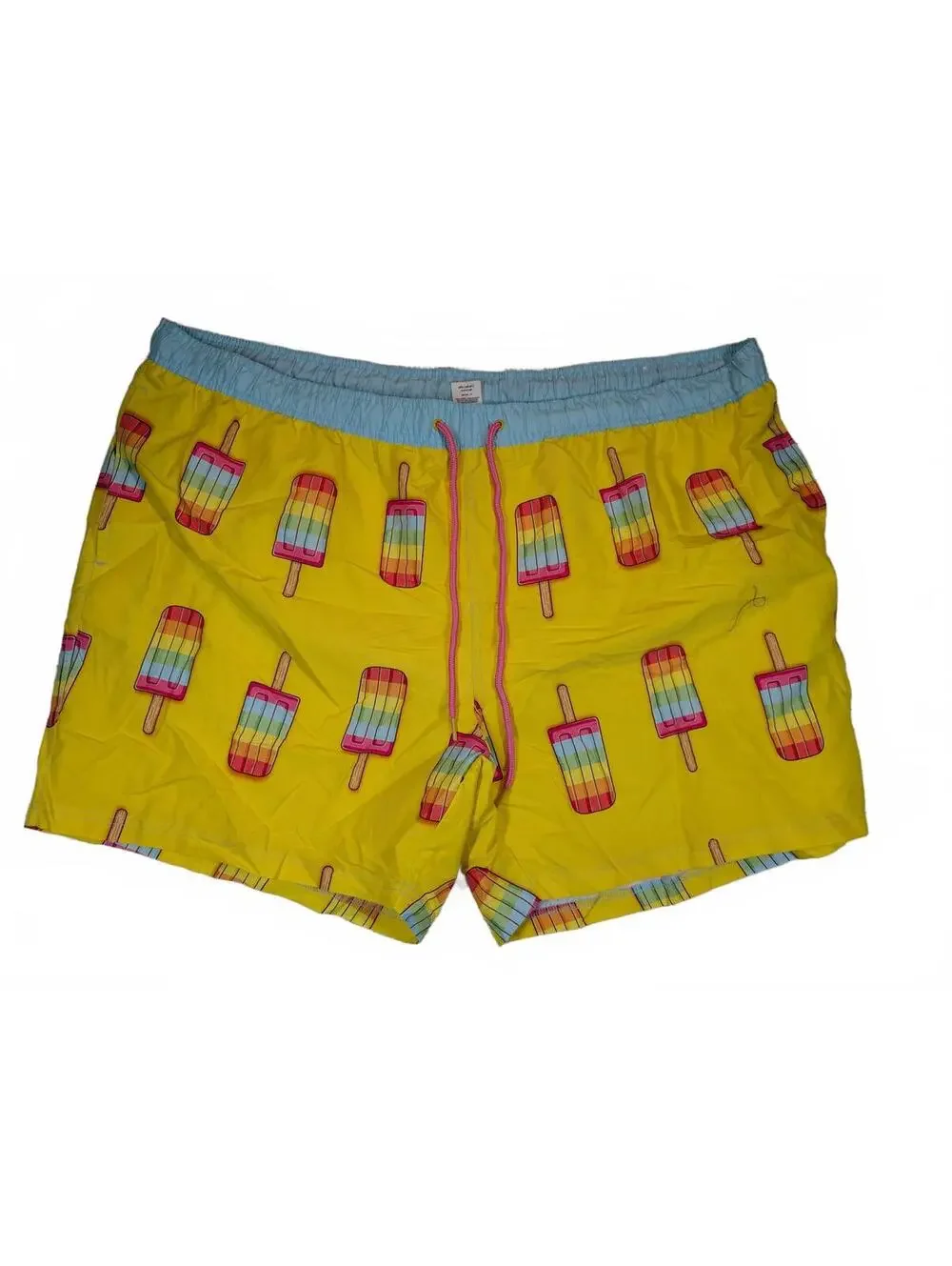 Celebrate Pride Popsicle Print Swim Trunks Drawstring Mesh Lined Mens 3XL 48-50